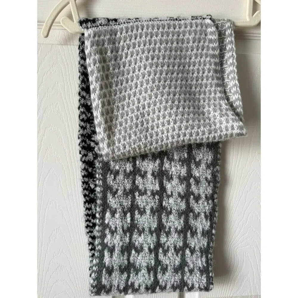 J. Jill Gray White Chunky Knit Infinity Scarf